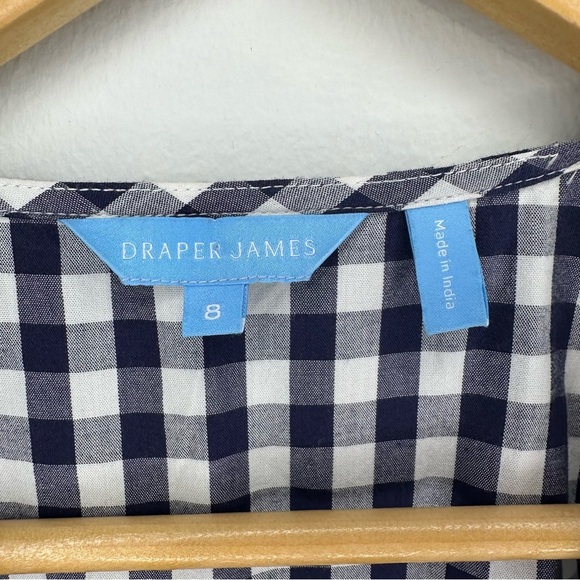 Draper James Gingham Wrap Dress - Navy and White size 8 - Picture 3 of 10